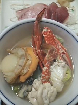 20150207 海鮮なべ＆ぶり刺身.JPG